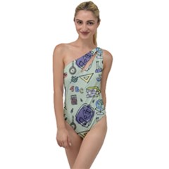 Hand Drawn Pattern School To One Side Swimsuit by Vaneshart