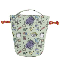 Hand Drawn Pattern School Drawstring Bucket Bag by Vaneshart