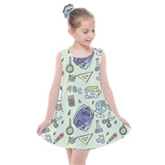 Hand Drawn Pattern School Kids  Summer Dress by Vaneshart