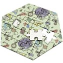 Hand Drawn Pattern School Wooden Puzzle Hexagon View2