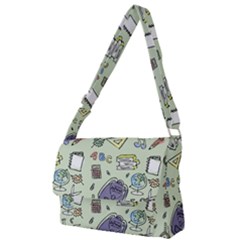 Hand Drawn Pattern School Full Print Messenger Bag (l) by Vaneshart