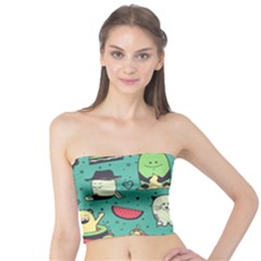 Seamless Pattern With Funny Monsters Cartoon Hand Drawn Characters Unusual Creatures Tube Top by Vaneshart