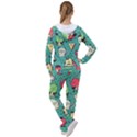 Seamless Pattern With Funny Monsters Cartoon Hand Drawn Characters Unusual Creatures Women s Tracksuit View2