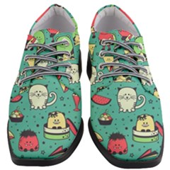 Seamless Pattern With Funny Monsters Cartoon Hand Drawn Characters Unusual Creatures Women Heeled Oxford Shoes by Vaneshart