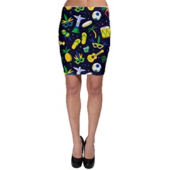 Seamless Brazilian Carnival Pattern With Musical Instruments Bodycon Skirt by Vaneshart