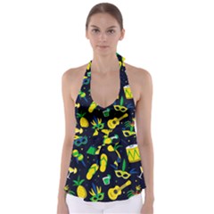 Seamless Brazilian Carnival Pattern With Musical Instruments Babydoll Tankini Top by Vaneshart