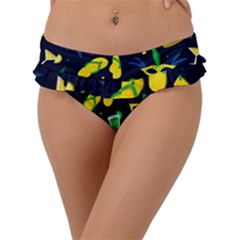 Seamless Brazilian Carnival Pattern With Musical Instruments Frill Bikini Bottom by Vaneshart