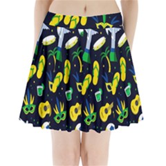 Seamless Brazilian Carnival Pattern With Musical Instruments Pleated Mini Skirt by Vaneshart