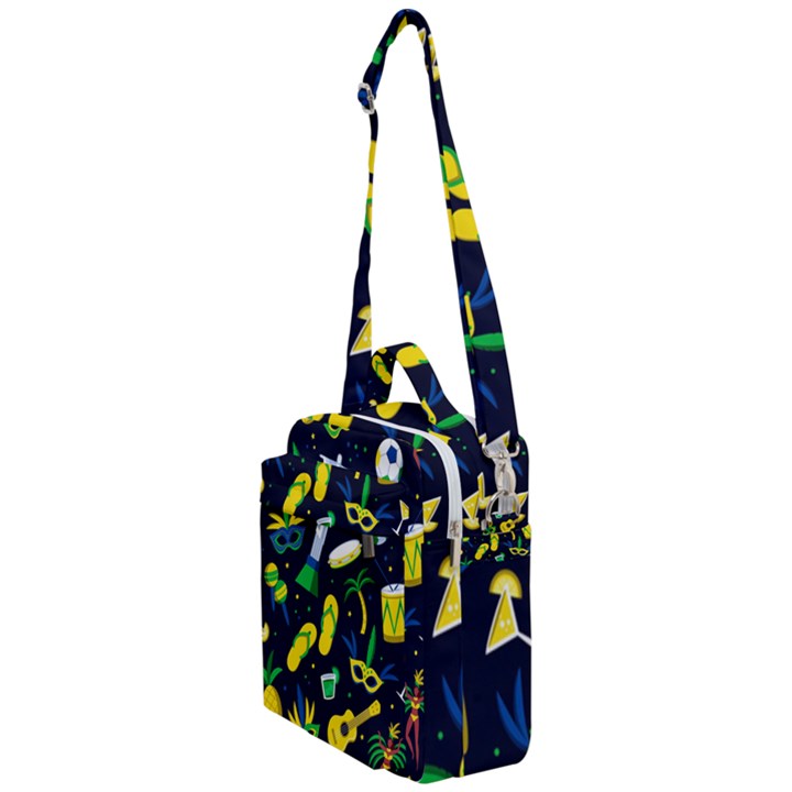 Seamless Brazilian Carnival Pattern With Musical Instruments Crossbody Day Bag