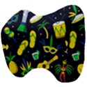 Seamless Brazilian Carnival Pattern With Musical Instruments Head Support Cushion View4