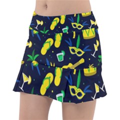 Seamless Brazilian Carnival Pattern With Musical Instruments Tennis Skorts by Vaneshart