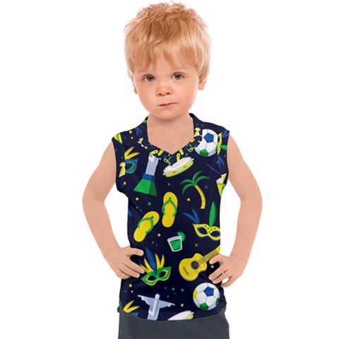 Seamless Brazilian Carnival Pattern With Musical Instruments Kids  Sport Tank Top by Vaneshart