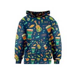 Brazil Musical Instruments Seamless Carnival Pattern Kids  Pullover Hoodie by Vaneshart