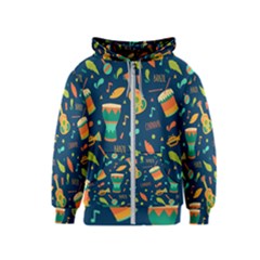 Brazil Musical Instruments Seamless Carnival Pattern Kids  Zipper Hoodie by Vaneshart