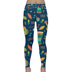 Brazil Musical Instruments Seamless Carnival Pattern Classic Yoga Leggings by Vaneshart