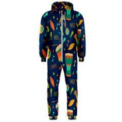 Brazil Musical Instruments Seamless Carnival Pattern Hooded Jumpsuit (men)  by Vaneshart