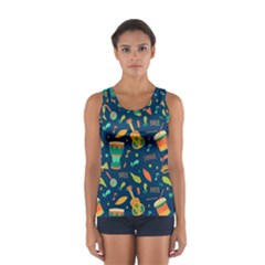 Brazil Musical Instruments Seamless Carnival Pattern Sport Tank Top  by Vaneshart