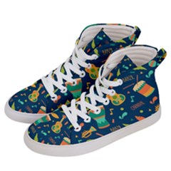 Brazil Musical Instruments Seamless Carnival Pattern Women s Hi-top Skate Sneakers by Vaneshart