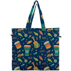 Brazil Musical Instruments Seamless Carnival Pattern Canvas Travel Bag by Vaneshart