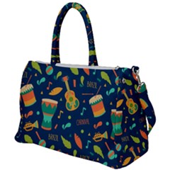 Brazil Musical Instruments Seamless Carnival Pattern Duffel Travel Bag by Vaneshart