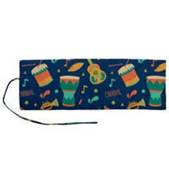 Brazil Musical Instruments Seamless Carnival Pattern Roll Up Canvas Pencil Holder (m) by Vaneshart