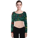 Guitars Musical Notes Seamless Carnival Pattern Velvet Long Sleeve Crop Top View1