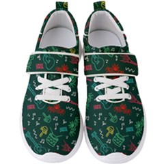 Guitars Musical Notes Seamless Carnival Pattern Men s Velcro Strap Shoes by Vaneshart