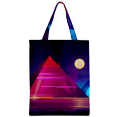 Egyptian Pyramids Night Landscape Cartoon Zipper Classic Tote Bag by Vaneshart