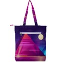 Egyptian Pyramids Night Landscape Cartoon Double Zip Up Tote Bag View2