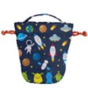 Big Set Cute Astronauts Space Planets Stars Aliens Rockets Ufo Constellations Satellite Moon Rover V Drawstring Bucket Bag View1