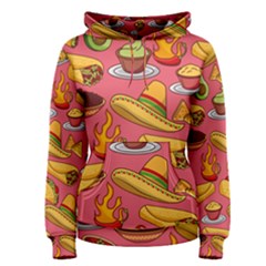 Seamless Pattern Mexican Food Hat Traditional Women s Pullover Hoodie by Vaneshart