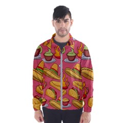 Seamless Pattern Mexican Food Hat Traditional Men s Windbreaker by Vaneshart