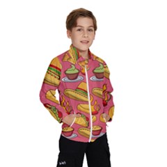 Seamless Pattern Mexican Food Hat Traditional Kids  Windbreaker by Vaneshart