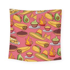 Seamless Pattern Mexican Food Hat Traditional Square Tapestry (small) by Vaneshart