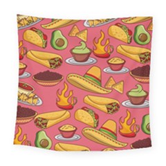 Seamless Pattern Mexican Food Hat Traditional Square Tapestry (large) by Vaneshart