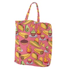 Seamless Pattern Mexican Food Hat Traditional Giant Grocery Tote