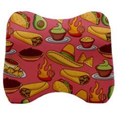 Seamless Pattern Mexican Food Hat Traditional Velour Head Support Cushion by Vaneshart