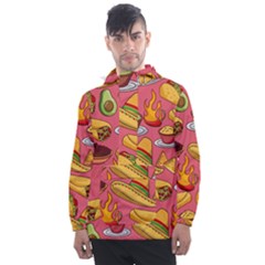 Seamless Pattern Mexican Food Hat Traditional Men s Front Pocket Pullover Windbreaker by Vaneshart