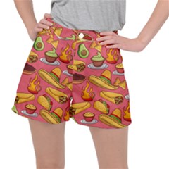 Seamless Pattern Mexican Food Hat Traditional Ripstop Shorts by Vaneshart