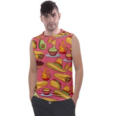 Seamless Pattern Mexican Food Hat Traditional Men s Regular Tank Top