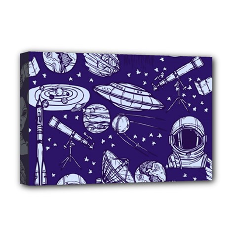 Space Sketch Seamless Pattern Deluxe Canvas 18  X 12  (stretched) by Vaneshart