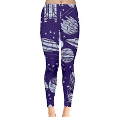 Space Sketch Seamless Pattern Leggings  by Vaneshart