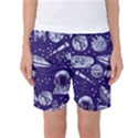 Space Sketch Seamless Pattern Women s Basketball Shorts View1