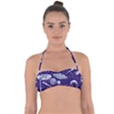 Space Sketch Seamless Pattern Halter Bandeau Bikini Top View1