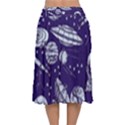 Space Sketch Seamless Pattern Velvet Flared Midi Skirt View2