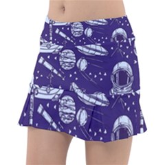 Space Sketch Seamless Pattern Tennis Skorts by Vaneshart