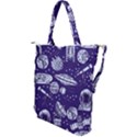 Space Sketch Seamless Pattern Shoulder Tote Bag View2