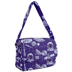 Space Sketch Seamless Pattern Courier Bag by Vaneshart