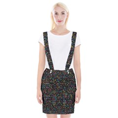 Seamless Pattern With Love Symbols Braces Suspender Skirt by Vaneshart