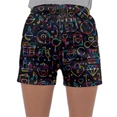 Seamless Pattern With Love Symbols Sleepwear Shorts by Vaneshart